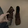 Botas elásticas adelgazantes de tacón alto para mujer 2026 nuevo otoño retro versátiles con hebilla Botines de temperamento para mujeres bajitas