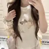 Camiseta de manga corta con estampado de gato pintado a mano de seda de leche para mujer, nuevo estilo de verano 2026, top holgado y versátil