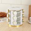 Estante giratorio para botellas de condimentos de cocina, especiero multifuncional de almacenamiento multicapa, estante de almacenamiento de cocina de acero inoxidable poroso al por mayor