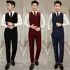 Conjunto de Terno Três Peças Masculino para Casamento: Jaqueta, Colete e Camisa para Padrinhos e Irmãos