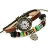Elegante Reloj de Cuarzo para Mujer con Elegante Pulsera de Cuero con Perlas, Reloj Tejido Retro de Nicho para Mujer