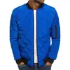 Chaqueta de Algodón Acolchada de Diamantes para Hombre Talla Europea 2026 Cuello Alto Ligera Casual Estilo Americano Abrigo de Algodón Cálido