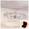 Anillos de Pareja Japoneses y Coreanos, Anillos de Boda con Diamantes Artificiales, Propuesta en Vivo, Anillos Falsos, Accesorios de Boda de Moda para Mujer, Estilo Popular de Moda
