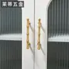 Manija de Puerta de Armario de Bambú de Latón Moderna Americana Lujo Accesible Escandinava Simple Dorada Cajón Gabinete Gabinete de Vino Manija Pequeña