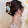 Elegante horquilla de mariposa con diseño antiguo de verano para mujer, con cabeza en la parte posterior, de tiburón de alto nivel, con diseño elegante y grande.