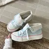 Sapatos Casuais de Lona com Solado Grosso Versáteis Femininos 2026 Primavera/Outono Novos Sapatos Brancos Dopamina de Bolinhas Dupla Face Moda Casual Sapatos de Skate