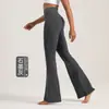 Calça de Yoga Feminina Athena Lulu Nlllt Nylon 66 Cintura Alta Secagem Rápida Perna Larga Esportiva Fitness Calça Flare