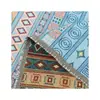 [Procesamiento Personalizado] Tela Jacquard de Poliéster-Algodón con Patrón Geométrico de Rayas Retro para Cojines de Sofá y Ropa