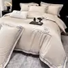 Modelo Nuevo 2026 Juego de Ropa de Cama Bordado de Algodón de Fibra Larga Xinjiang Clase A con Funda Nórdica, Sábana Plana y Sábana Ajustable - Juego de Cuatro Piezas