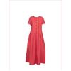 2025 Peonía Roja Tejida Sola Lavado Suave Ligero Impermeable Holgado Grande Vestido de Falda Larga para Mujer Verano