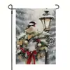 Nova bandeira de jardim de Natal Amazon transfronteiriça com boneco de neve e árvore de Natal, bandeira de linho para feriado para pátio externo