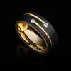 2026 Anel Masculino Moderno Preto Dourado de Alto Padrão com Zircônia Incrustada em Aço Titânio Dedo Indicador Personalizado Marca Tendência Fonte de Abastecimento de Presentes
