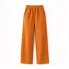 Calça Feminina Outono/Inverno Nova Lyocell Cintura de Piano Perna Reta Caimento Pelúcia Quente Emagrecimento Versátil Cintura Média Perna Larga