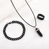 Venda Quente Transfronteiriça Pingente Coluna Hexagonal Fundido Colar de Bala Pulseira Estilo Hip-Hop Anel Retrô Joias