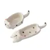 Plato de Cerámica Personalizado para Sabores, Plato Multifuncional Creativo para Condimentos con Forma de Gato Lindo para el Hogar, Soporte para Palillos, Plato para Mojar Snacks