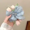 Goma para el pelo de tulipán súper de hada, Accesorio floral suave para el cabello de niñas, Cuerda para el cabello, Adorno para moño, Goma para el pelo