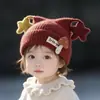 Touca de Bebê Inverno Lã Infantil Estilo Coreano Fofa Estrela Acolchoada Quente Puxa-Fácil Tricotada À Prova de Vento Proteção de Orelha