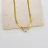 L238 Collar Popular con un Diseño Minimalista Dulce y Fresco, Cadena Hueso de Serpiente Brillante de Circonita, Cadena Decorativa de Acero Inoxidable para Clavícula