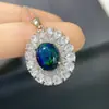Explosiones plata de ley incrustada con ópalo negro liso natural ultra-hermoso como piedra principal 10*12mm el cristal es bueno