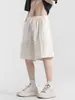 Pantalones Cortos Casuales Sueltos Minimalistas Estilo Japonés para Hombre, Verano Finos de Marca de Moda Hielo Seda Fresco Versátiles Deportivos de Cinco Puntos