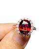 Anillo de plata 925 nuevo de fábrica con granate natural de Mozambique y diamante redondo, anillo sencillo de moda para mujer