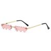 Jamie 37 Estilo Europeo y Americano Personalidad 3 Eslabones Corazón Transfronterizos Sin Marco Gafas de Sol Marco Irregular Corazón Peculiar