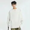 Camisetas de Manga Longa para Homens para Outono e Inverno, Projetadas para Uso Interno e Externo, Tops de Manga Longa, Design Solto com Zíper, Moletons Casuais com Gola Redonda
