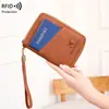 Localizador AirTag funda para pasaporte anti-pérdida billetera corta para pasaporte RFID bolsa de almacenamiento de documentos de viaje nueva transfronteriza