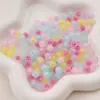 Contas de acrílico coloridas translúcidas foscas com revestimento em contas para pulseira colar DIY feitas à mão contas soltas