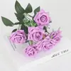 Novas 7 Músicas do Mar Simulação Cachos de Chifres de Rosa Decoração de Paisagem Romântica para Casamento em Casa Flores Artificiais Atacado