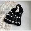 Bolso Tejido de Punto para Playa para Mujer 2024 Nuevo Bolso de Lana de Corazón de Nicho para Estudiantes Universitarios que Asisten a Clase Bolso Tote Grande para Mujeres