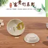 Prato de tempero de melamina de bambu imitação de porcelana Quadrado prato lateral panela quente dois compartimentos prato de molho louça de plástico