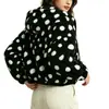 Amazon Transfronterizo Europeo y Americano 2026 Otoño/Invierno Chaqueta de Felpa con Cuello de Lunares Top Cálido Corto Holgado con Cremallera