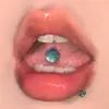 Piercing para lengua de purpurina fina de 8 colores, adorno de lengua en espiral externa de acero inoxidable, joyería de piercing de anillo para lengua de acero de titanio, venta al por mayor de gran éxito transfronterizo desde Yiwu