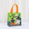 Bolsa de Tecido Não Tecido Halloween Desenho Rosto de Fantasma Lanterna de Abóbora Bolsa Tote Festa Sacola para Doces Presentes Embalagem Laminada