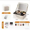 Bolsa de Maquillaje con Luz, Gran Capacidad, Compartimentos Divididos, Almacenamiento Portátil, con Espejo, Estuche de Viaje para Maquillador Profesional, Caja de Maquillaje