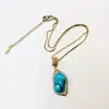 Conjunto de Collar Colgante y Pendientes Estilo Palacio de Moda Turquesa para Mujer, Versátil Hecho a Mano Incrustado con Turquesa al por Mayor desde el Fabricante