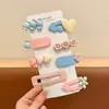 Pinza de Nube para Niña Estilo Coreano Simple de Tela Lunares Pinza BB para Parte Trasera de la Cabeza o Flequillo