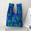 Ins Internet celebridade bolsa feminina malha lã balde saco japonês e coreano estilo all-match bolsa casual bolsa tote lancheira saco