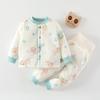 Traje de chaqueta acolchada de algodón para bebé otoño e invierno bebé cálido grueso invierno dividido ropa acolchada ropa acolchada de algodón para hombres, mujeres y niños pantalones de algodón