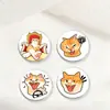Broche de Gato Naranja de Dibujos Animados, Insignia Divertida con Temática de Gatos, Pin de Accesorio Personalizado para Estudiantes, Pequeño Regalo