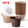 Forno de assar forma de papel para bolo 30 cartola Chapéu de palha Cup Filme de renda Cup Forma para muffin branco Marrom