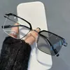 Nuevas Gafas de Sol Fotocromáticas de Moda Sin Graduación, Elegantes Gafas de Medio Marco que Cambian de Color, Alta Definición Bloqueadoras de Luz Azul, Elegantes Gafas de Graduación que Cambian a Gris