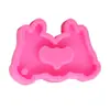 Molde de Silicona para Resina de Cristal DIY Diseño de Dibujos Animados de Pata de Oso en Forma de Corazón Molde para Colgante de Llavero Hecho a Mano