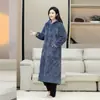 Abrigo de Algodón Grueso Forrado de Polar para Hombre Invierno Lobo del Norte Casual Largo Por Encima de la Rodilla Ropa de Trabajo Ropa para el Hogar