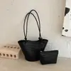 Bolsa de Balde Tecida Color Sólida Vintage Popular Portátil para Mulheres Novo Modelo 2026 Grande Capacidade para o Dia a Dia Bolsa de Ombro/Axila
