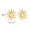Pendientes de Sol de Acero Inoxidable Chapados en Oro de Nuevo Estilo Europeo y Americano para Mujer, Pendientes Geométricos de Corazón de Moda de Gama Alta, Joyería al por Mayor