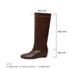 Botas Largas Elegantes de Punta Cuadrada para Mujer que Aumentan 6cm, Nuevas 2026, Simples, Versátiles, Adelgazantes, Altas hasta la Rodilla, de Monta