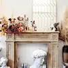 Gabinete Decorativo de Chimenea Estilo Francés Vintage, Divisor Minimalista para Entrada de Sala de Estar en Casa, Gabinete Estrecho Blanco de Madera Maciza