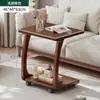 Mesa Lateral de Sofá em Madeira Maciça, Mesa de Cabeceira Móvel, Armário Lateral para Uso Doméstico, Mesinha de Chá para Apartamento Pequeno, Mesa Lateral, Mesinha de Café